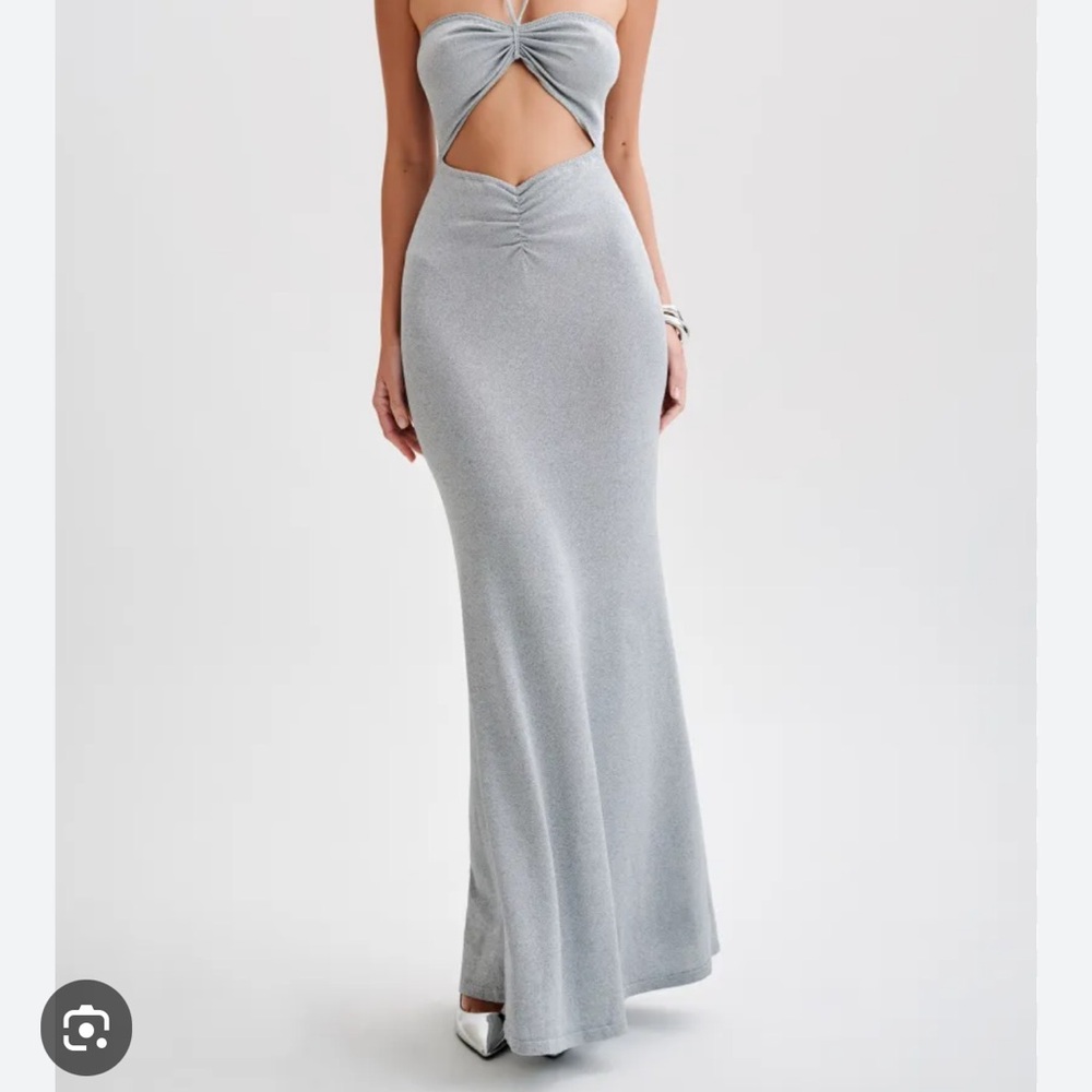 NWT Meshki Silver Lilith Reflective Maxi Dress